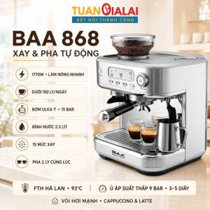 Máy xay và pha cà phê BAA 868 (kết hợp 2trong1, vừa máy xay vừa máy pha cafe)