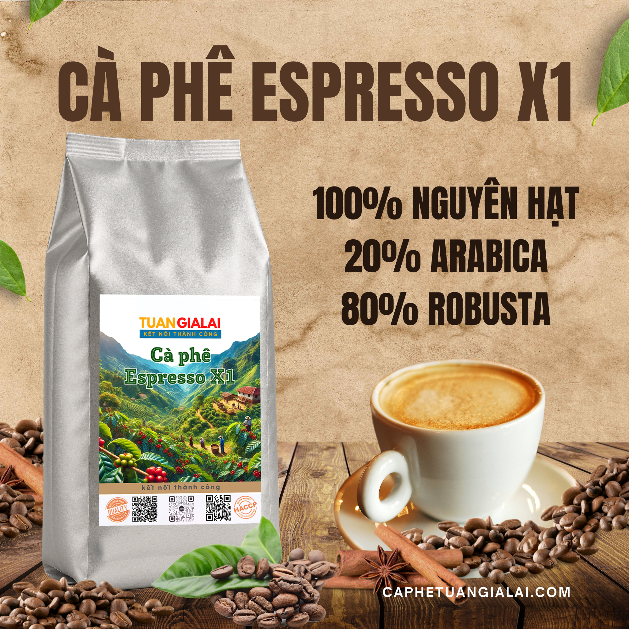 Cà phê Espresso X1 Arabica Robusta nguyên hạt cà phê rang mộc báo giá sỉ - Ảnh 3