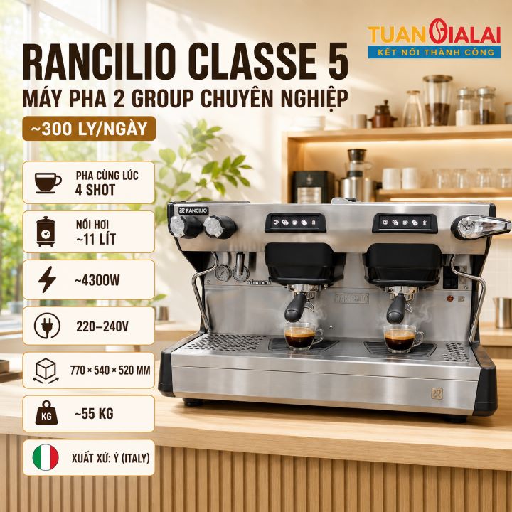 Máy pha Rancilio Classe 5 USB 2 Group