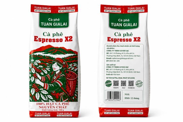 Cà phê Espresso X2 Tuấn Gia Lai